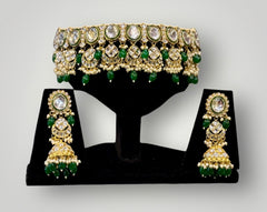 Emerald Elegance Kundan Choker Set