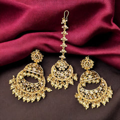 Golden Pearl Chandbali Set