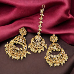 Golden Pearl Chandbali Set