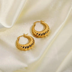 Twisted Gold Hoop Earrings