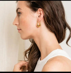 Classic Teardrop Gold Hoop Earrings