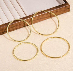 Classic Gold Hoop Earrings Set