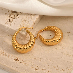 Twisted Gold Hoop Earrings