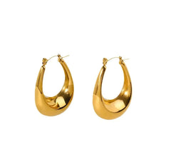 Classic Teardrop Gold Hoop Earrings