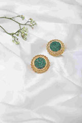 Emerald Spark Gold - Plated Earings