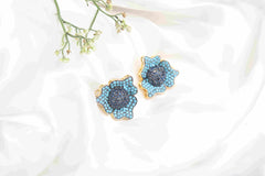 Turquoise Bloom Gold Plated Earings