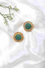 Emerald Spark Gold - Plated Earings